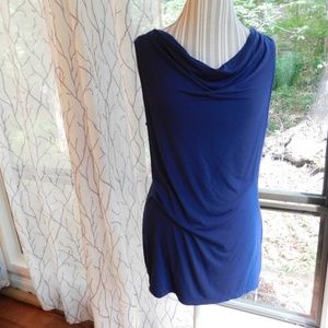 Soma navy top, long tunic sleeveless large.